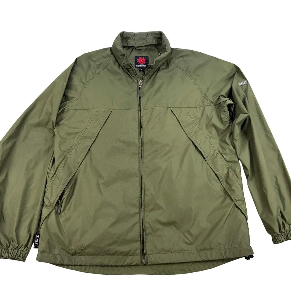 SCOTTeVEST Jacket Mens Large Green TEC Travel Windbreaker Full Zip Lightweight